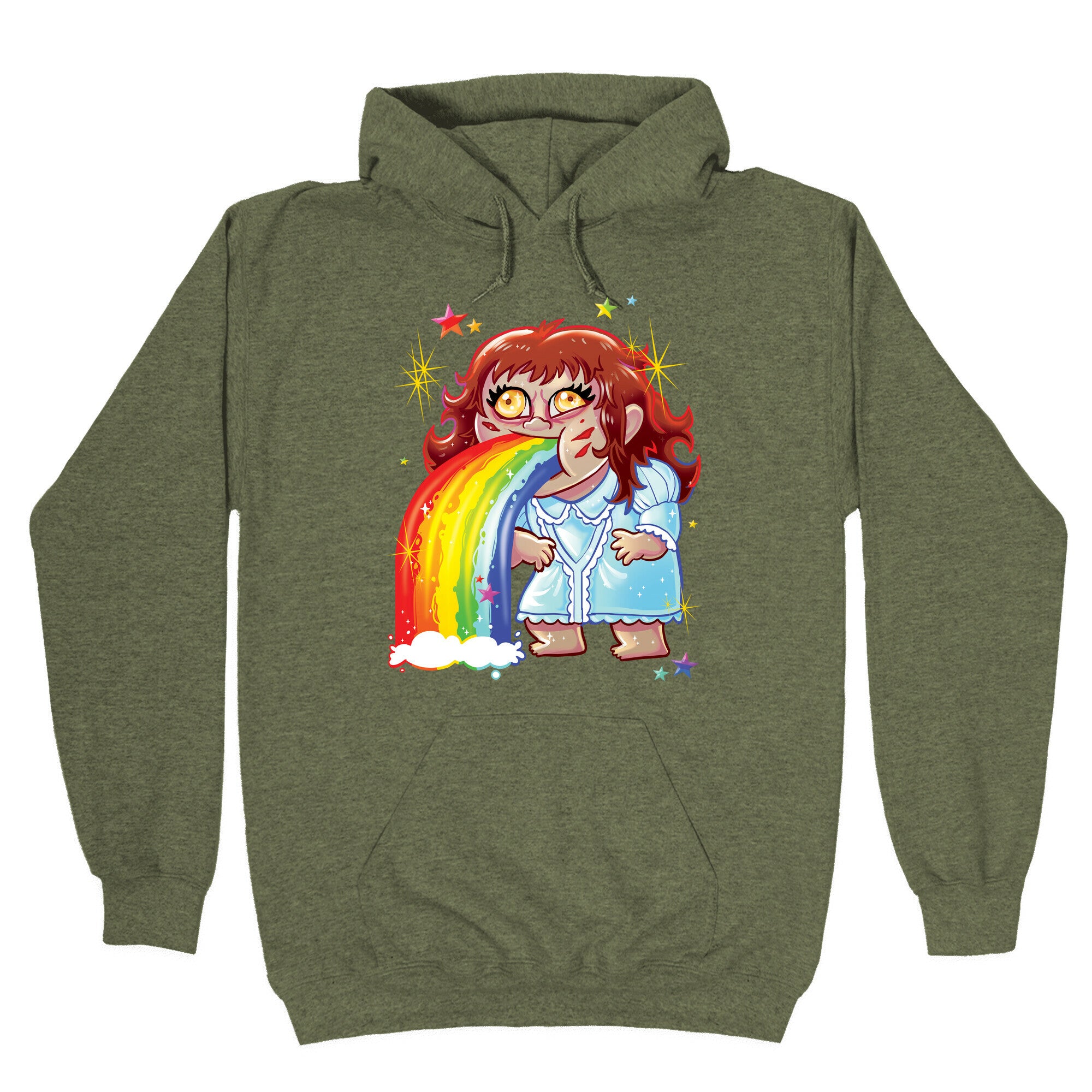 90's Rainbow Barfing Exorcist Hoodie